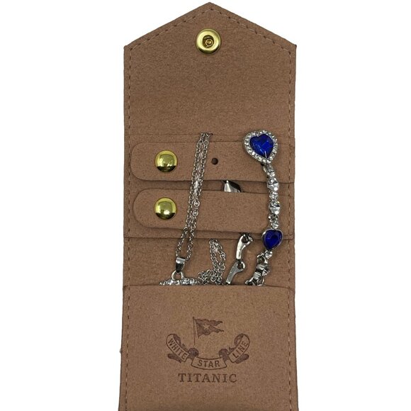 Heart of the Ocean Necklace Jewelry Set - Titanic Bracelet Crystal Pendant - Picture 10 of 11